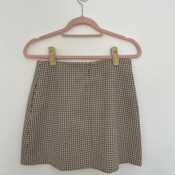 Wilfred Renee Skirt Women 8 Plaid Beige Mini Classiccore Academia Preppy - Picture 3 of 6
